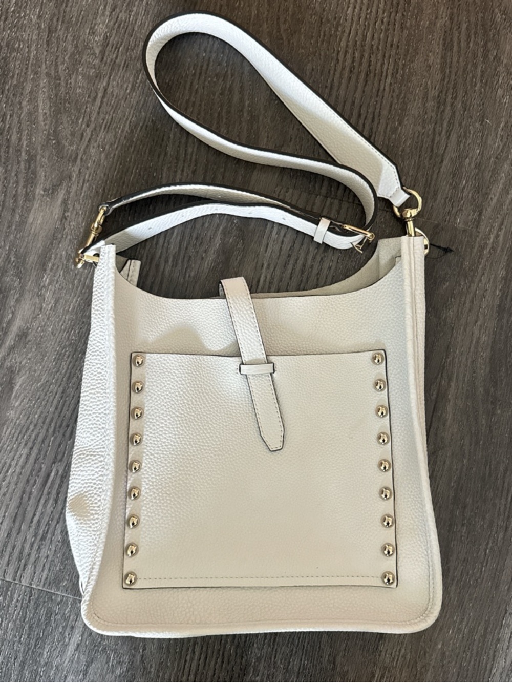 Rebecca Minkoff White Leather Stud Pocket Crossbody